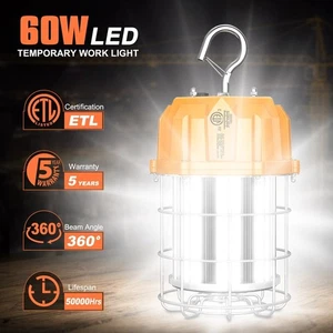 60W LED Temporary Work Lights ETL Listed 9000LM LED Construction Work Lighting - Picture 1 of 12
