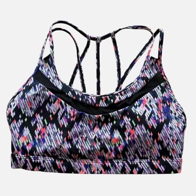 Sujetador deportivo Victoria Secret SPORT para mujer pequeño negro neón Rave con tiras Foto 1 de 4