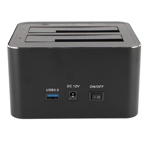USB 3.0 To I II III Dual Bay Hard Drive Docking Station With Hard Drive Dupli FY - Afbeelding 1 van 22