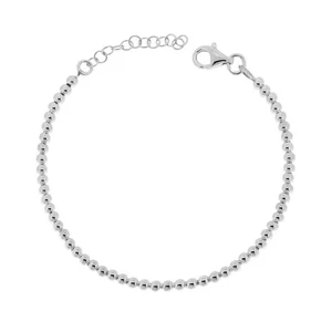 Bracciale Catena con Palline Lisce mm 3 in Argento 925 - Picture 1 of 1