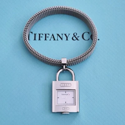 Tiffany & Co. 1837 Padlock Watch Stainless Steel Stretch Bracelet Wristwatch - Image 1 of 4