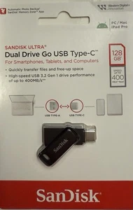 SanDisk SDDDC3-128G-AW46 128GB Ultra Dual Drive Go USB Typ-C Flash Drive, schwarz - Bild 1 von 4