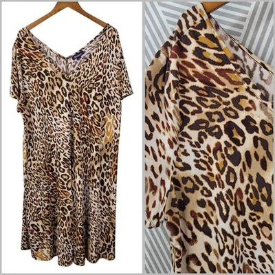 Vestido Roamans Plus 22/24 2X Informal Elastizado Guepardo Estampado Slinky Hinchable Foto 1 de 4