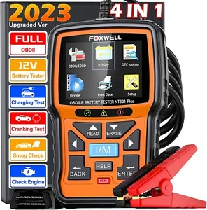 Upgraded FOXWELL NT301 Plus OBD2 Scanner Battery Tester 12V 4 in1 Check Engine - Picture 1 of 9
