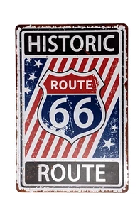 Insegna in acciaio stile vintage Route 66 8x12 - Foto 1 di 2