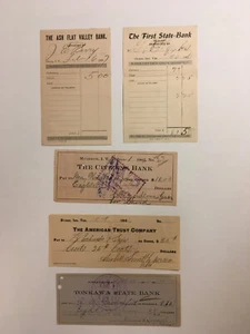 ( 5 ITEMS ) INDIAN TERRITORY DOCS BANK CHECK RECEIPT DRAFT - Picture 1 of 1
