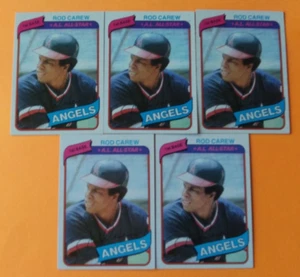 5-Card Lot 1980 Topps #700 Rod Carew Baseball (California Angels) - Picture 1 of 4