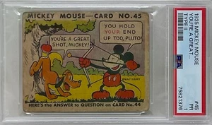 1935 Mickey Mouse Gummikarte Typ II Sie sind großartig... #45 Walt Disney PSA PR 1 - Bild 1 von 2
