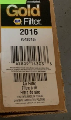Filtro de aire de celulosa NAPA Gold 2016 alta calidad - motor Kia Sephia 1994-1997 Foto 1 de 2