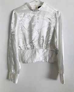 AQUA Long Sleeve Blouse Top Ivory Size M NWT - Picture 1 of 2