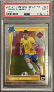 2021-22 Panini Donruss Gabriel Martinelli Optic Rated Rookie #182 PSA 9 RC - Bild 1 von 2
