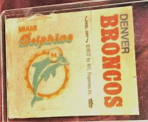 Vintage 1970's Miami Dolphins Logo Stickers / Broncos Banner *Free Shipping - Picture 1 of 1