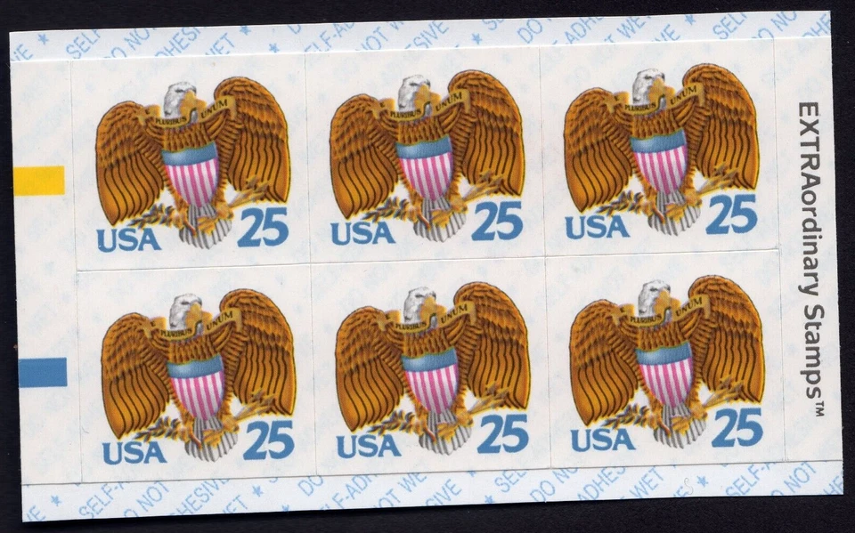 Scott #2431a Eagle & Shield Booklet Pane Block of 6 Stamps - MNH Y C - Image 1 of 1