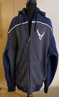 US Honor Infantry Mens US Air Force Jacket Removable Hood Blue Gray Size XXL