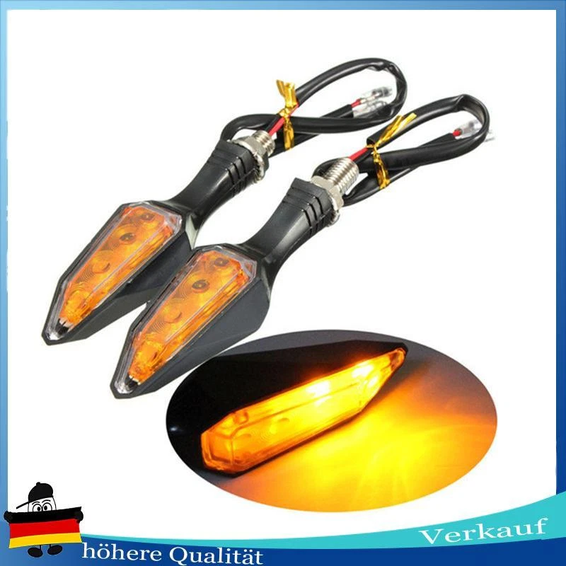 1 Paar Motorrad Blinkleuchten Neue LED Motorrad Universal Gelbe Blinklichter - Bild 1 von 1