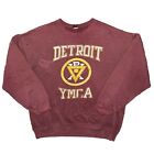 Vtg 80s Detroit Michigan YMCA Member Dark Red Crewneck Sweatshirt Large a3