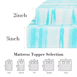 2 Inch Queen/King Size Memory Foam Mattress Topper Cooling Gel Infusion Blue - Picture 1 of 9