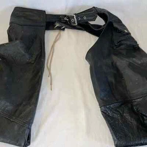 Leder Motorrad Reiten Chaps Herren Größe XXL Global Sports - Bild 1 von 6