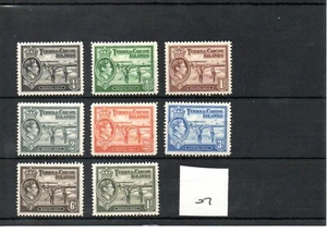 Turks & Caicos - George V1 (07) 1938 - Definitives 8 values - mint - SG Cat £24 - Picture 1 of 1
