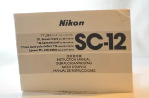 Nikon SC-12 TTL Sensor Cable Manual de instrucciones De colección - Imagen 1 de 3