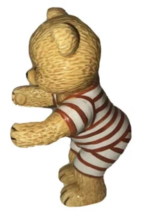 Porcelain Danbury Mint Teddy Bear Figurine Diving W/ Striped Swimsuit - Picture 1 of 7