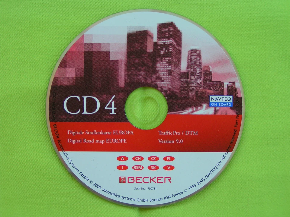 CD NAVIGATION BECKER TRAFFIC PRO DTM 9.0 ALPEN ITALIEN BMW MERCEDES PORSCHE AUDI - Bild 1 von 1