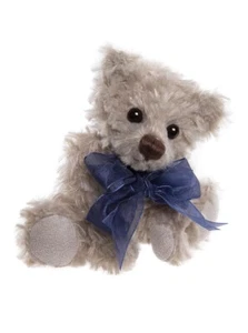 Lindo oso de peluche Charlie Bears Jimminy pequeño 8 pulgadas felpa con lazo azul - Imagen 1 de 4
