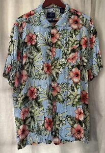 Caribbean Joe Island Supply Men's Floral Button Up Hawaiian Aloha Shirt XL Rayon - Picture 1 of 15