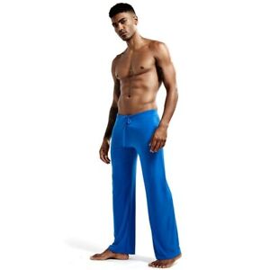 Pyjamas Trousers Soft Ice Silk Home Clothes Men Casual Pants Homewear Lacing 