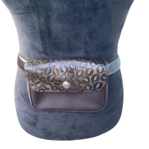 Longchamp Le Pliage Gürteltasche Leopard braun massiver Lederbesatz verstellbarer Riemen - Bild 1 von 24