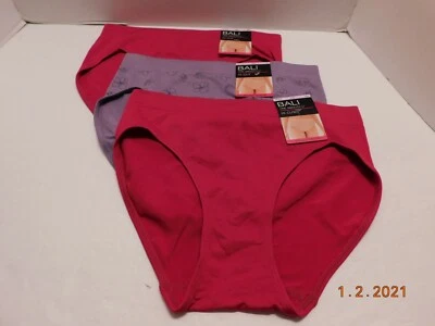Bali 3 Pairs Hi-Cut One Smooth U Panty Sz M/6 Mixed Lot 2362 NWT - Image 1 of 3