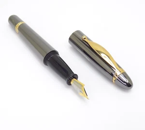 Creeks Gray & Gold Trim Fountain Pen - Picture 1 of 12