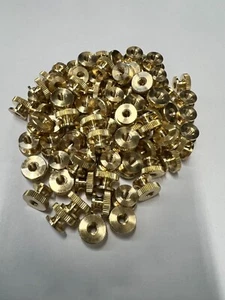 Knurled Thumb Nut Brass 8-32 Thread 9/32 length - 100 Pieces 7213B - Picture 1 of 2