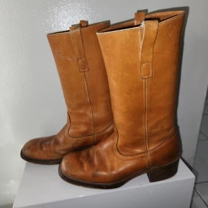 Mens Vintage Rust Leather Campus Boots*Made in the USA* Sz9 D/B*Sturdy As Ever!! - Picture 1 of 9