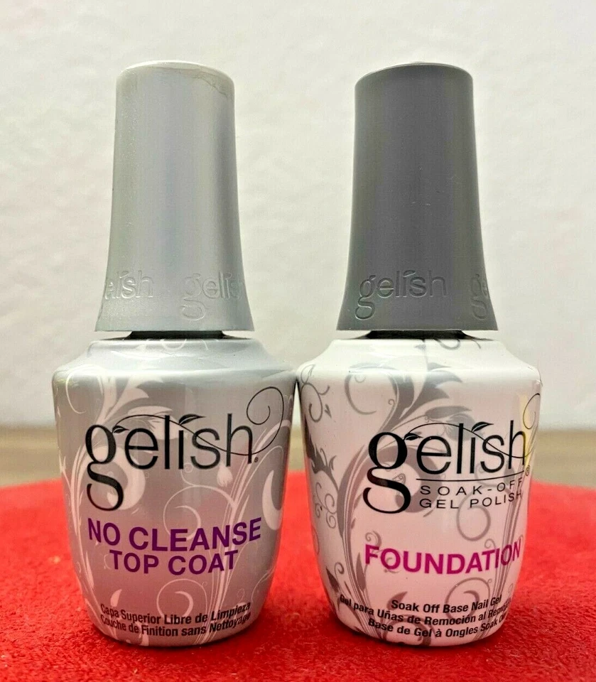 GELISH 凝胶波兰粉底液 + 无清洁上衣外套 - 正品 - 0.5 盎司 — 第 1/1 张图片