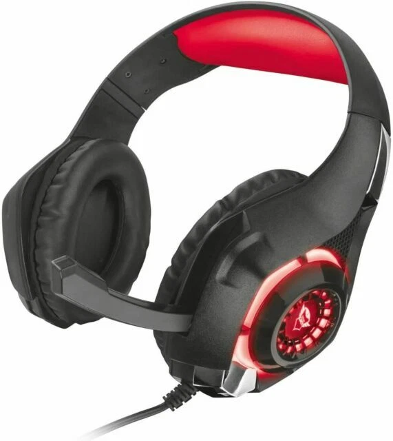 Trust GXT 313 Cuffie Over-Ear da Gioco con Microfono Regolabile e Lati Illuminati - Nere (21601)
