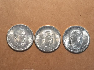 1946 BOOKER T. WASHINGTON COMMEMORATIVE HALF DOLLAR    SET OF 3 'P,D,S' - Picture 1 of 2