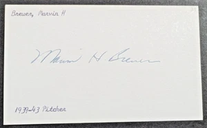 Marv Breuer - 1939 Debut Autographed 3x5 Index Card - Dec. 1991 - Picture 1 of 2
