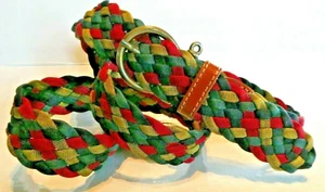 Ermenegildo Zegna Multi Braided Unisex Nylon & Leather Belt 1 1/8"  Italy  421 - Picture 1 of 3