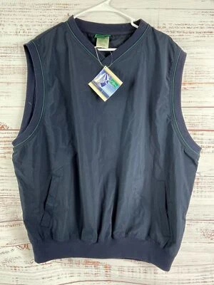 Outer Banks Vest L LARGE  Blue Nylon Windbreaker Golf Sailing Beach V Neck - Image 1 of 4