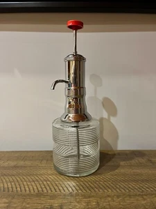 Vintage 1950s MCM Barware Chrome and Glass Soda Fountain Syrup Dispenser - NICE - Picture 1 of 15