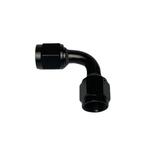 6AN AN6 Female To AN6 Female 90 Degree Swivel Elbow Adapter Fitting Black - Picture 1 of 3
