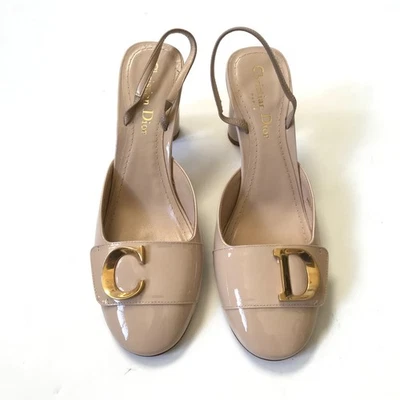 Zapatos de tacón DIOR C'EST 80 CD Logo charol con cordones para mujer 38,5 nude Foto 1 de 4