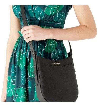 Nuevo Bolso Bandolera Kate Spade Leila North South Cuero ~NUEVO CON ETIQUETAS~ Negro Foto 1 de 4