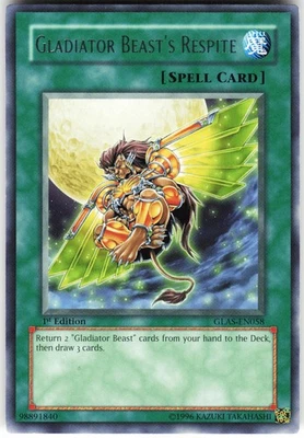 Gladiator Beast's Respite GLAS-EN058 Yugioh TCG Rare LP - Image 1 of 2