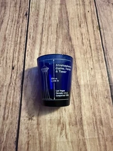 Vintage Stratosphere Casino Hotel And Tower Las Vegas Nevada Shot Glass 1996 - Foto 1 di 7