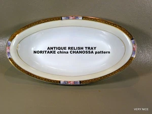 ANTIQUE 8 1/2" OVAL RELISH DISH CHANOSSA pattern by NORITAKE china - Picture 1 of 8