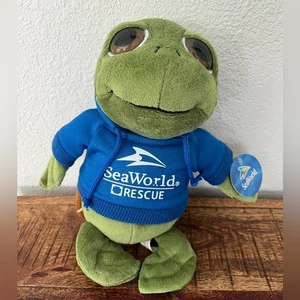 SeaWorld Rescue grüne Schildkröte Plüschtier. Neu mit Etikett. - Bild 1 von 3