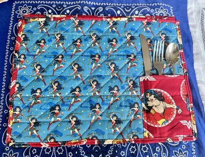 Set Of 2 Wonder Woman table placemats handmade - Image 1 of 4