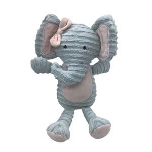 Juguete de peluche de elefante de peluche de garbanzo suave acanalado pana a rayas regalo para bebé 11" - Imagen 1 de 7